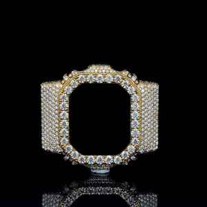 Luxury Diamond Encrusted Stainless Steel <b>Watch</b> Bezel Replacement <b>Case</b> for DW6900 Style Men's Timepiece Custom Starspire Jewels - Product Image 4