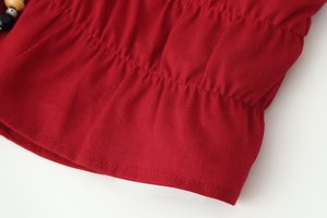 <b>Red</b> Breathable Woven <b>Lace</b> up Back Hollow Out Casual Summer Halter Tank <b>Tops</b> for Women - Product Image 5