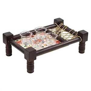 Design Wooden charpai <b>Tray</b> Handmade Wooden <b>Tray</b> Indian Serving <b>Tray</b> charpai <b>decorative</b> <b>tray</b> - Product Image 4