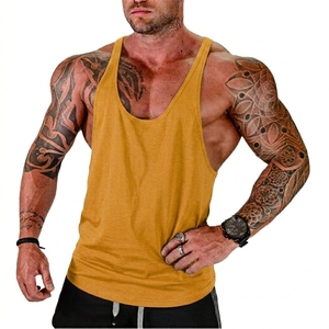 <b>Mens</b> 100 Percent Cotton Tank Top Sleeveless Gym Vest Printed Muscle Shirt Bodybuilding Workout Fitness <b>Singlet</b> Breathable Lightw - Product Image 1