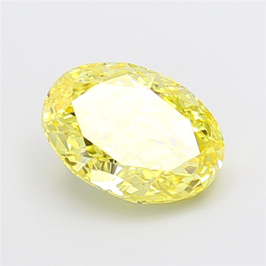 Diamant de laboratoire de 3,07 ct, jaune vif fantaisie, forme ovale, pureté VVS2, taille excellente. - Product Image 1