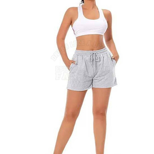 Shorts Casuales Personalizados con Logotipo para Mujer |   Pantalones Cortos Deportivos Gris Jaspeado de Peso Pesado |   Ropa Deportiva y de Descanso al por Mayor - Product Image 4