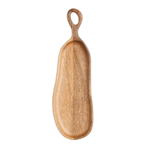 Plateau en bois rond élégant avec poignée en métal pour la décoration, pour la décoration de mariage, pour la décoration festive, pour les cadeaux, pour la vaisselle de table - Product Image 3