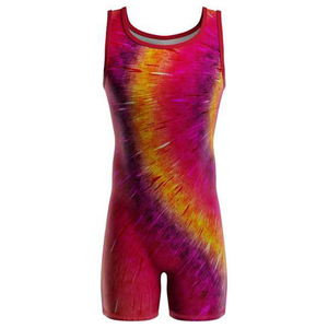 Combinaison de lutte intégrale pour filles en polyamide, avec étiquettes de taille personnalisées, pour double take-down - Product Image 1
