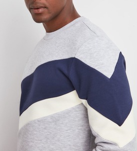 Sweat-shirt à col rond pour homme, couleur contrastée, tricot en coton, coupe classique, style décontracté d'automne - Product Image 5