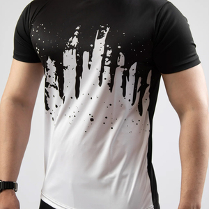 T-shirt en coton 100% pour hommes, manches courtes, fitness, gym, séchage rapide, anti-boulochage, logo personnalisé, impression de haute qualité - Product Image 5