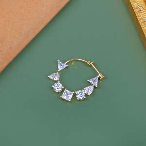 Saavi CZ Titanium Nose Ring-16G Internally Threaded <b>Cartilage</b> & Belly Piercing Jewelry - Product Image 5