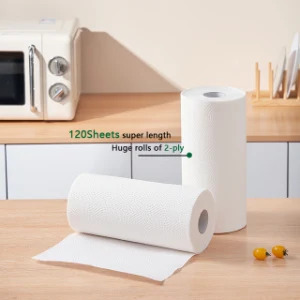 Biodegradable Eco-Friendly Disposable 3 Ply Wood Pulp <b>Kitchen</b> <b>Paper</b> Towel Roll High Absorbent Restaurant Use - Product Image 3