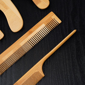 Peigne en bambou naturel avec dents fines et larges, démêloir pour cheveux, petites brosses antistatiques pour le coiffage des femmes, des hommes et des enfants - Product Image 2