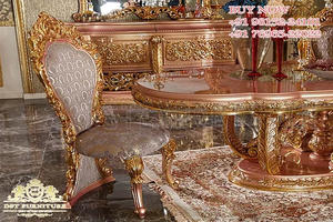 Juego de Muebles de Comedor de Madera de Teca Tallada a Mano de Lujo, Diseño Moderno, Tamaño Personalizable, Duradero - Product Image 4