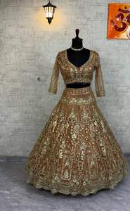 Elegante Lehenga Choli de Red Suave de Calidad Premium, Estilo Indio-Pakistaní con Lentejuelas y Trabajo de Codificación, con Cancan y Patta de Lona, Largo hasta el Suelo, para Verano - Product Image 4