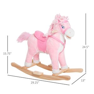 Grande Cavallo a Dondolo Rosa con Suoni Realistici e Coda Oscillante per Bambini di 3 Anni - Product Image 3