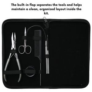 Kit complet d'outils de salon pour extensions de cheveux avec outil de sertissage de perles, crochet de tirage pour micro-anneaux et peigne à queue, kit d'accessoires - Product Image 5