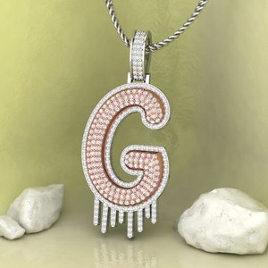 Colgante de Plata 925 con Letra G y Moissanita, Diseño de Lujo, Estilo Hip Hop, Unisex, Regalo para Fiestas, Colgante para Boda - Product Image 2