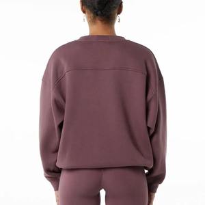 Wholesale Autumn Casual Women's Mock Neck Sweatshirt Oversized Pullover Sweatshirt for Women Long Sleeve Cotton Fleece Hoodies - Product Image 5