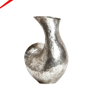 แจกันทองแดงโบราณ แจกันโลหะตั้งพื้น ลายดอกไม้สลักนูน ของตกแต่งบ้าน - Product Image 5