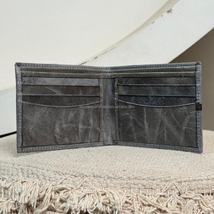 Cartera plegable corta de cuero desgastado de grano completo de diseñador para hombre, monedero de cuero de vaca a la moda informal de alta calidad - Product Image 6