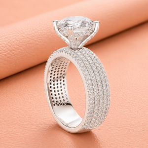 Ensemble de mariage en or massif 14 carats de qualité supérieure, serti de diamants brillants, coupe brillante 2 carats, plaqué rhodium, luxe, certifié IGI, bague pour femme - Product Image 3