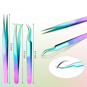 Pinzas Profesionales Personalizadas para Pestañas, de 90 Grados, Delgadas, de Acero Inoxidable Antimagnético, 10 mm de Longitud, Punta Suave, Duraderas y Precisas - Product Image 2