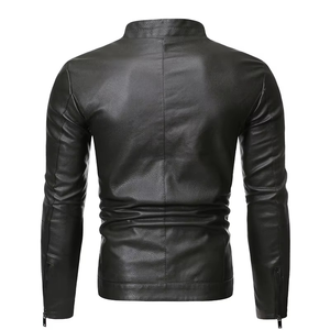 OEM Wholesale Custom Design <b>Biker</b> <b>Jacket</b> Men's Fashion Casual Wear Sheep Skin <b>Biker</b> Riding Genuine Real PU <b>Jackets</b> - Product Image 5