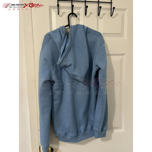 Sweat à capuche zippé décontracté pour femme, coupe ajustée, confortable, bleu ciel, respirant, avec cordon de serrage, 100 % coton molletonné, hiver automne - Product Image 3