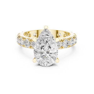 Anillo de Compromiso Aries Jewel de Lujo con Diamante Cultivado en Laboratorio de 3 Quilates, Corte Pera, Grado E VS, Oro Sólido de 14K, Joyería Fina para Regalo - Product Image 1