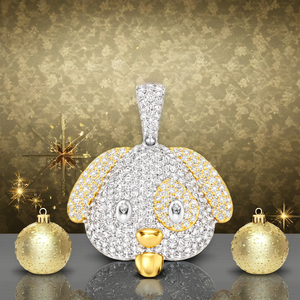 Colgante Personalizado 3D con Cara de Perro, Plata de Ley 925, Chapado en Oro, Diamantes Cultivados en Laboratorio, Colgante Romántico para Aniversario, Regalo - Product Image 6