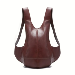 <b>Leather</b> Drawstring <b>Backpack</b> <b>Men</b> Casual Daypack Genuine <b>Leather</b> Shoulder Bag Lightweight Storage Pack Travel School Bag Custom - Product Image 3
