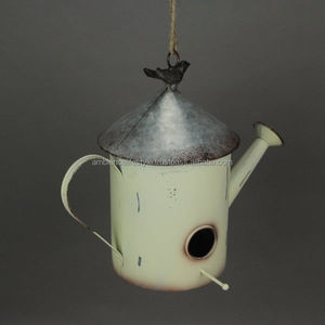 Casa para pájaros de metal resistente a la intemperie, refugio colgante para jardín, hogar decorativo para anidación al aire libre para pájaros pequeños en el patio trasero - Product Image 4