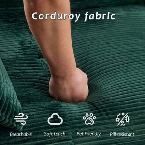 Divano Modulare Moderno con Chaise Longue Singola, in Memory Foam Compresso, Rivestimento in Velluto a Coste, Adatto agli Animali Domestici, per Soggiorno - Product Image 3