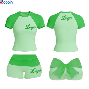 Conjuntos Deportivos Personalizados para Mujer, Ropa Informal, Diseño con Lazo, Top de Manga Corta, Conjunto de Verano en Tendencia, Superventas - Product Image 2