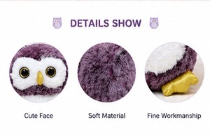 Lindo Peluche de Búho, Juguete de Peluche Suave de Tela Velboa, Regalo para Niños, Personalizado OEM, Venta al por Mayor, Juguete Seguro para Bebés - Product Image 3