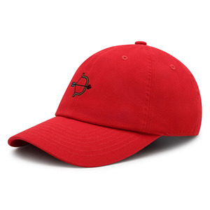 Casquette de baseball rouge à 6 panneaux avec logo arc et flèche brodé, unisexe, réglable, en coton, décontractée, pour adulte - Product Image 4