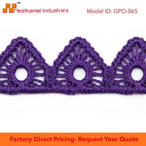 15mm Violet Geometric Guipure GPO Lace Trim Customizable Trusted Exporter 20 Meter Packing for Doll Wear Party Decor Gift <b>Boxes</b> - Product Image 6