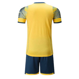 ชุดฟุตบอลสีเหลืองสำหรับผู้ชาย ชุดเสื้อเจอร์ซีย์แขนสั้นและกางเกงขาสั้นโพลีเอสเตอร์ระบายอากาศได้ดี ชุดกีฬาสำหรับผู้ใหญ่ - Product Image 6