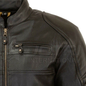 Blouson en cuir de moto d'hiver haut de gamme, design classique pour motard, cuir véritable durable, coupe confortable, séchage rapide, respirant pour - Product Image 4