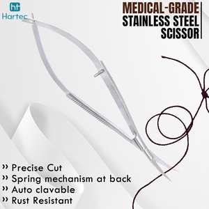 Tijeras de precisión para cejas y pestañas Spring Scissor de 4.7 pulgadas, portátiles, antideslizantes, de acero inoxidable, para recortar cutículas. - Product Image 2