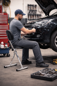 Tabouret d'atelier industriel réglable, chaise de mécanicien pliable avec dossier, siège de garage réglable en hauteur pour réparation automobile GAPGAR036 - Product Image 3