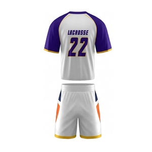 Uniformes de Lacrosse Personalizados con Nombre y Número del Equipo, Manga Corta, Ligeros, Transpirables, de Poliéster, Precio al por Mayor - Product Image 3