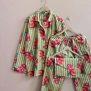 Conjunto de Pijama de Algodón para Mujer, Camisón Cómodo, Conjunto de Camiseta y Pantalón de Pijama Suave - Product Image 1