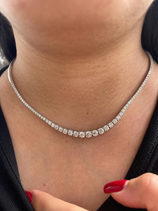 Collier en argent 925 pour femme avec diamant Moissanite, taille brillant rond, bijou de mariage classique - Product Image 1