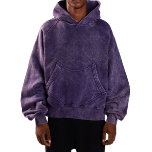Sudadera con Capucha de Alta Calidad para Hombre, Estilo Urbano de Invierno, Mezcla de Algodón y Felpa, Lavado Ácido, Corte Regular, Resistente al Viento y Transpirable - Product Image 1