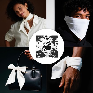 Écharpe de Soirée Coréenne en Soie Imprimée Personnalisée, Tendance et Protectrice pour le Cou et le Visage, pour Femme - Grande Vente - Product Image 5