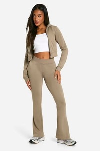 100% Cotton <b>Zipper</b> Crop <b>Top</b> Women's Tracksuit One Set Winter Short Eco-Friendly Streetwear Solid Color - Product Image 2