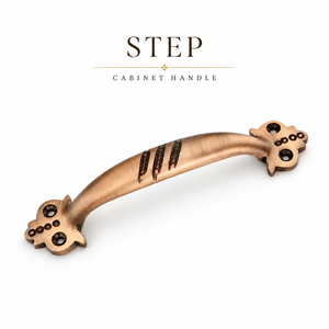 Copper Antique Step Cabinet Handle Decorative Furniture Hardware For Kitchen <b>Cupboards</b> Drawers Wardrobes And Interior - Product Image 3