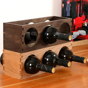 Estante de Vino de Madera de Acacia a Precio Mayorista, Exhibidor de Vino de Sobremesa, Soporte de Vino Independiente para Cocina y Despensa - Product Image 1