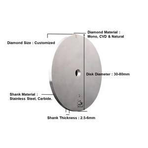 Silver & Gold Metal Jewelry round Blade Diamond Tool Disc Diamond for <b>Ball</b> & Chain Design Cutting - Product Image 2