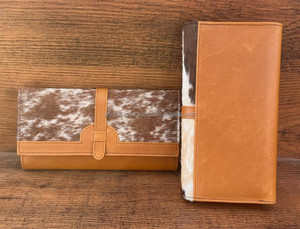 ใหม่แท้ทําด้วยมือหนัง Cowhide ของแท้หนังกระเป๋าสตางค์ผู้หญิงกระเป๋าสตางค์ Trifold คุณภาพสูงหนังตะวันตกกระเป๋าคลัทช์กระเป๋าสตางค์ - Product Image 4