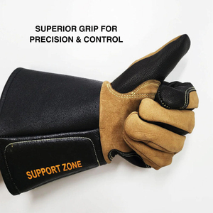 Vente directe usine – Gants de soudage en cuir de vachette double couche, longs, ignifuges, doublés polaire, épaissis, résistants à l'usure et au métal fondu - Product Image 2