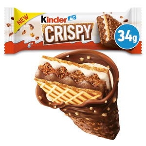 ขนมวาฟเฟิลกรอบ Kinder Crispy แบบดั้งเดิม แพ็ค 24 ชิ้น - เวเฟอร์ช็อกโกแลตกรอบเบา สำหรับผู้จัดจำหน่ายทั่วโลก - Product Image 6